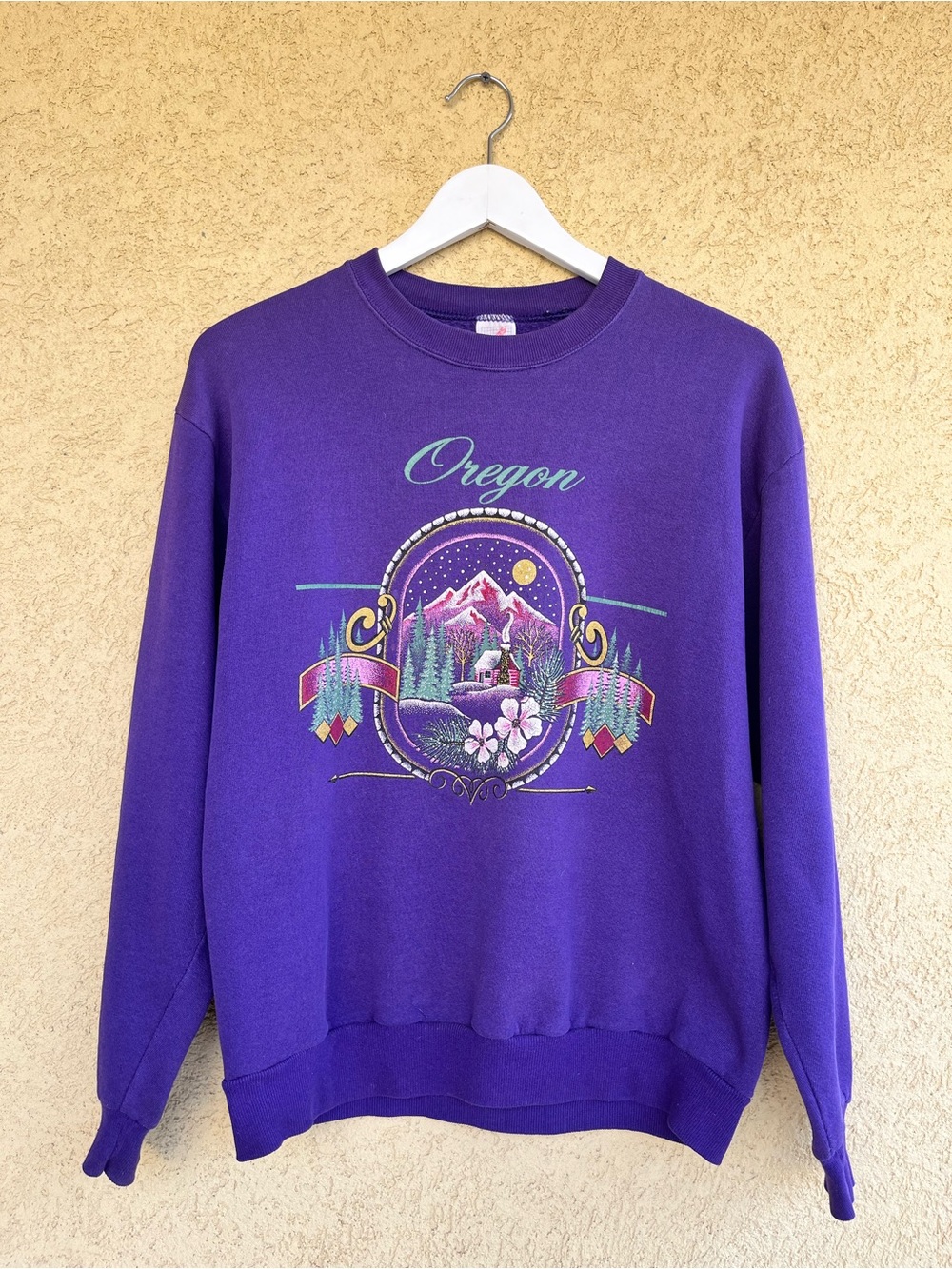 Vintage Purple Oregon Graphic Sweatshirt Size Medium